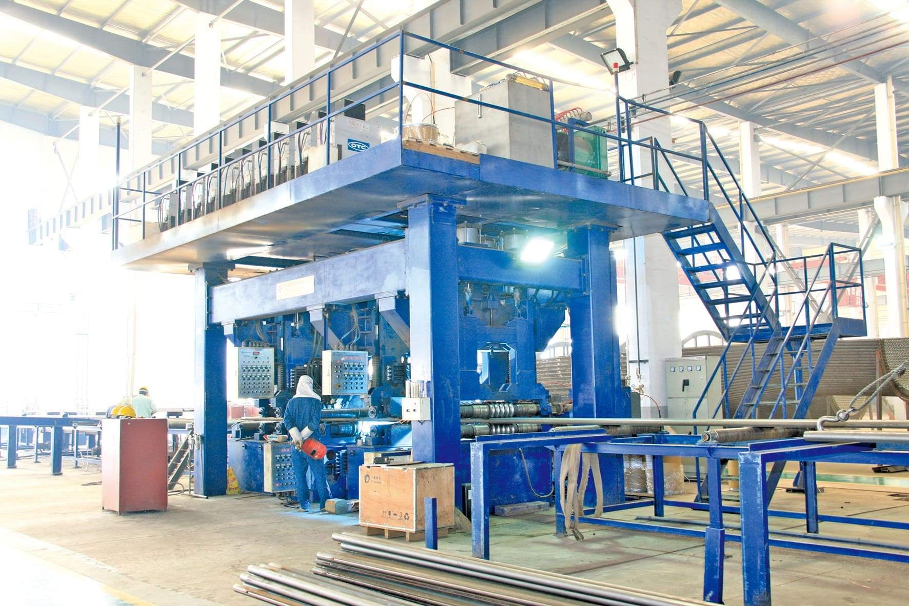 20-head GMAW welding line for boiler tubes