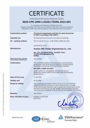 EN 1090 Certificate