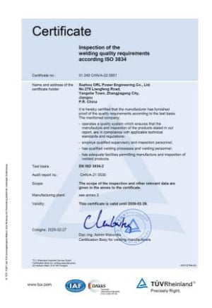 EN 3834 Certificate